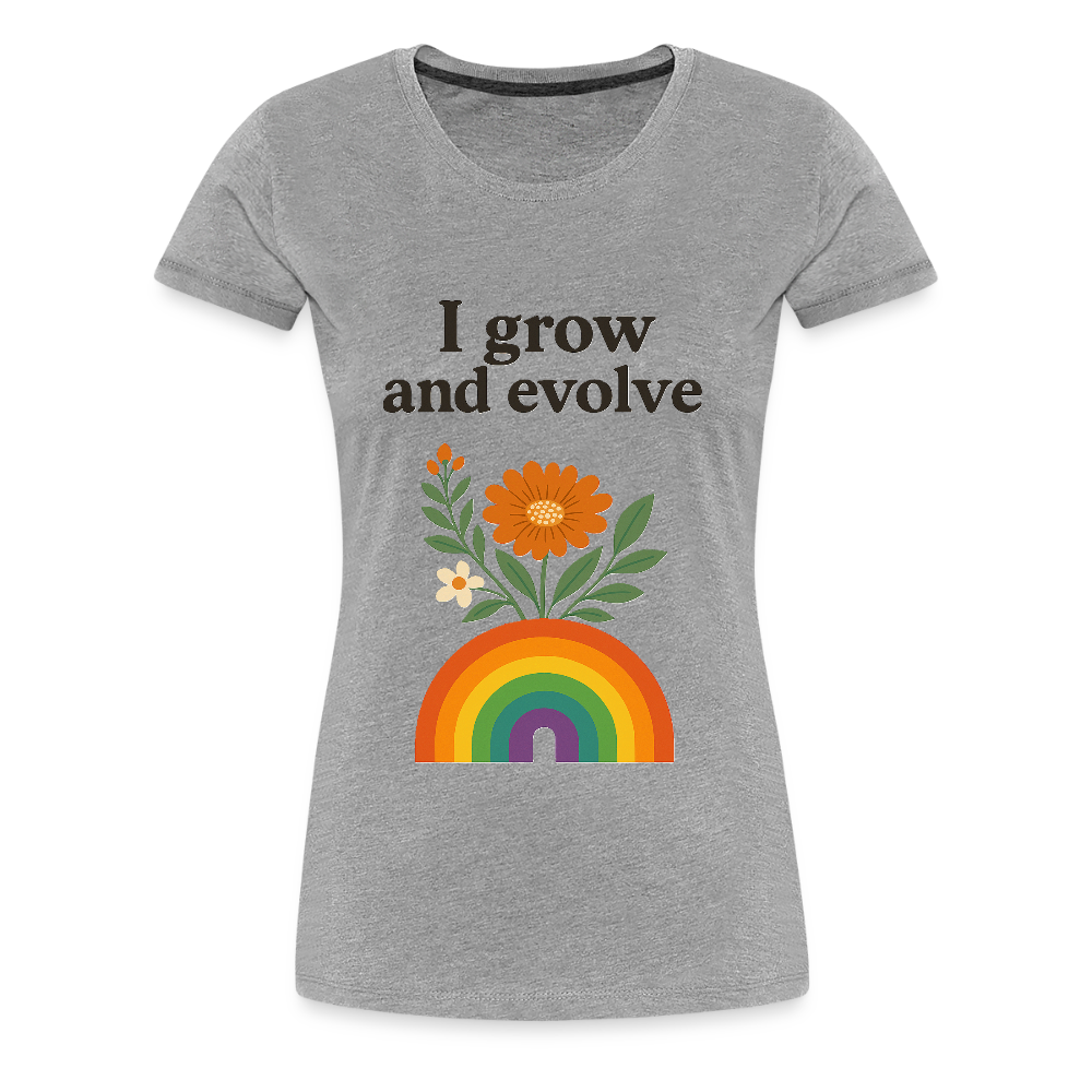 I Grow and Evolve" Statement T-shirt - heather grey