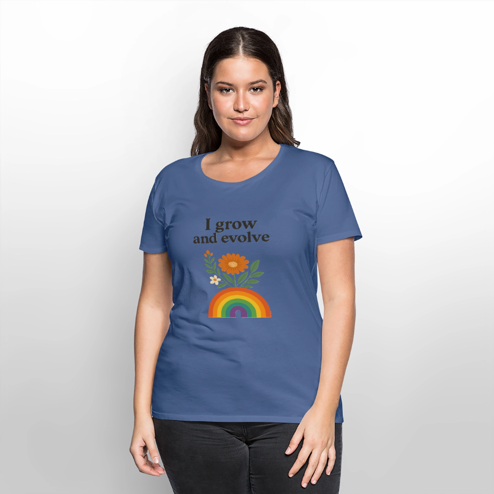 I Grow and Evolve" Statement T-shirt - stone blue