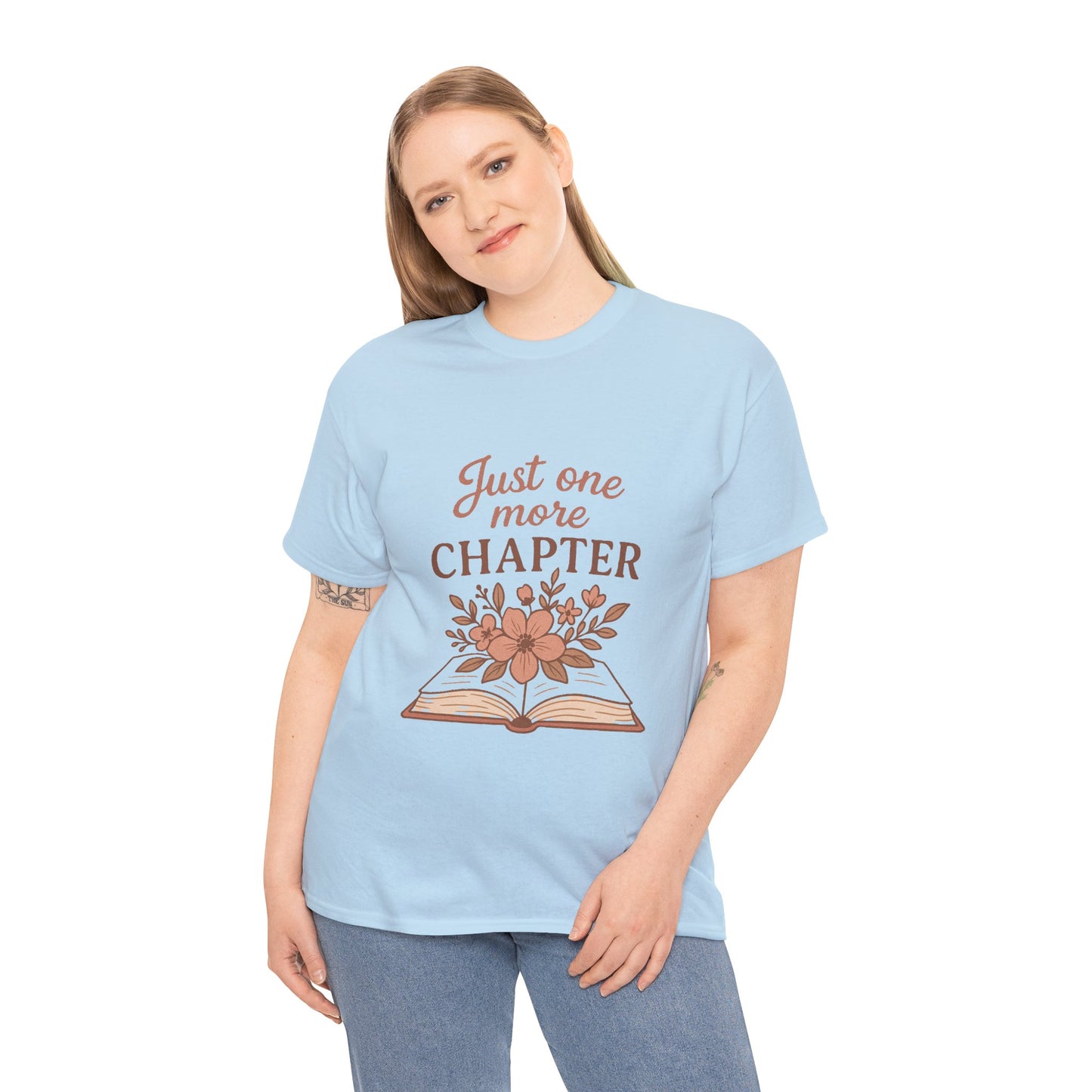 Just one more chapter, Book Lover Unisex Heavy Cotton Tee, Reading Tee, Bookworm Shirt, Literary Gift, Novel Reader Top