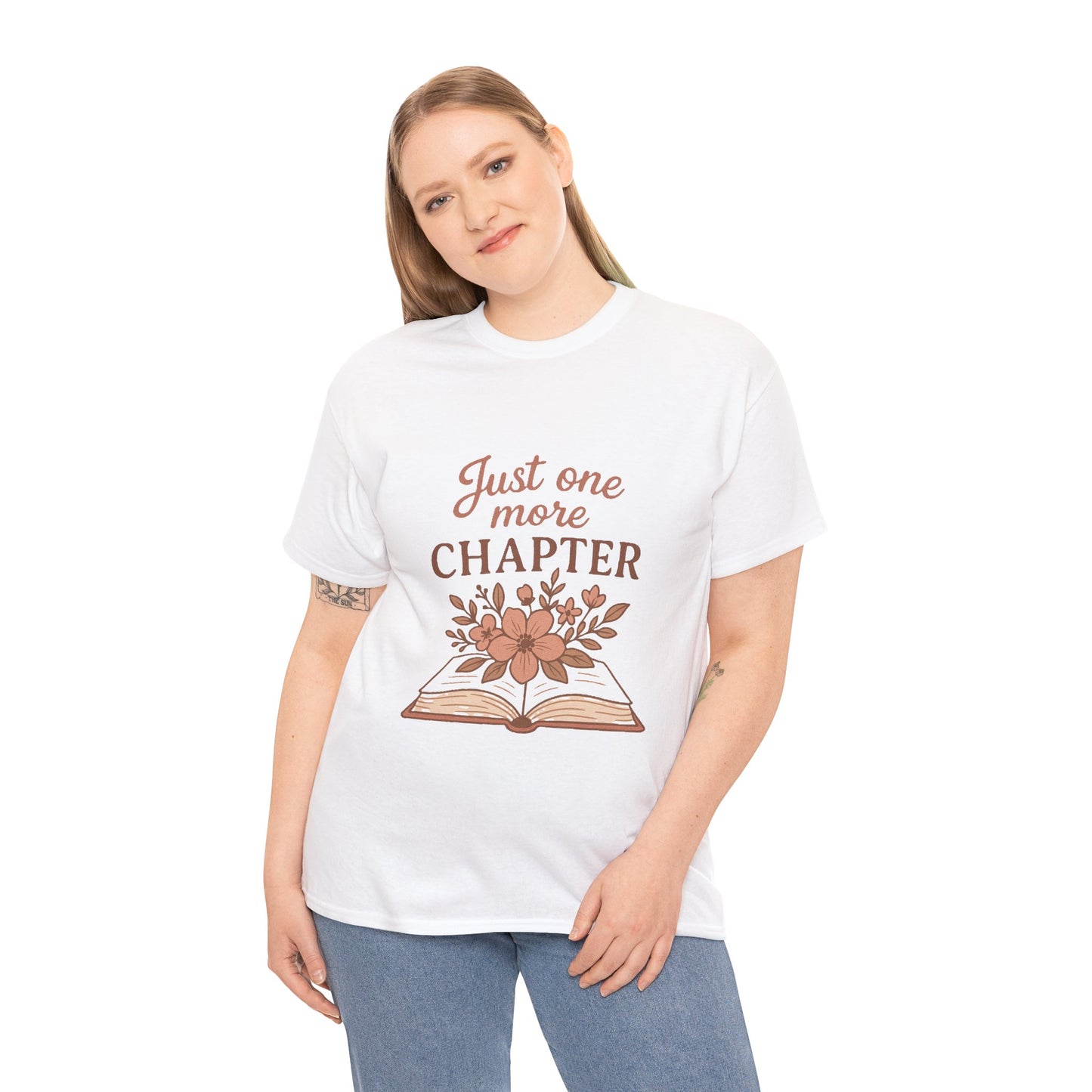 Just one more chapter, Book Lover Unisex Heavy Cotton Tee, Reading Tee, Bookworm Shirt, Literary Gift, Novel Reader Top