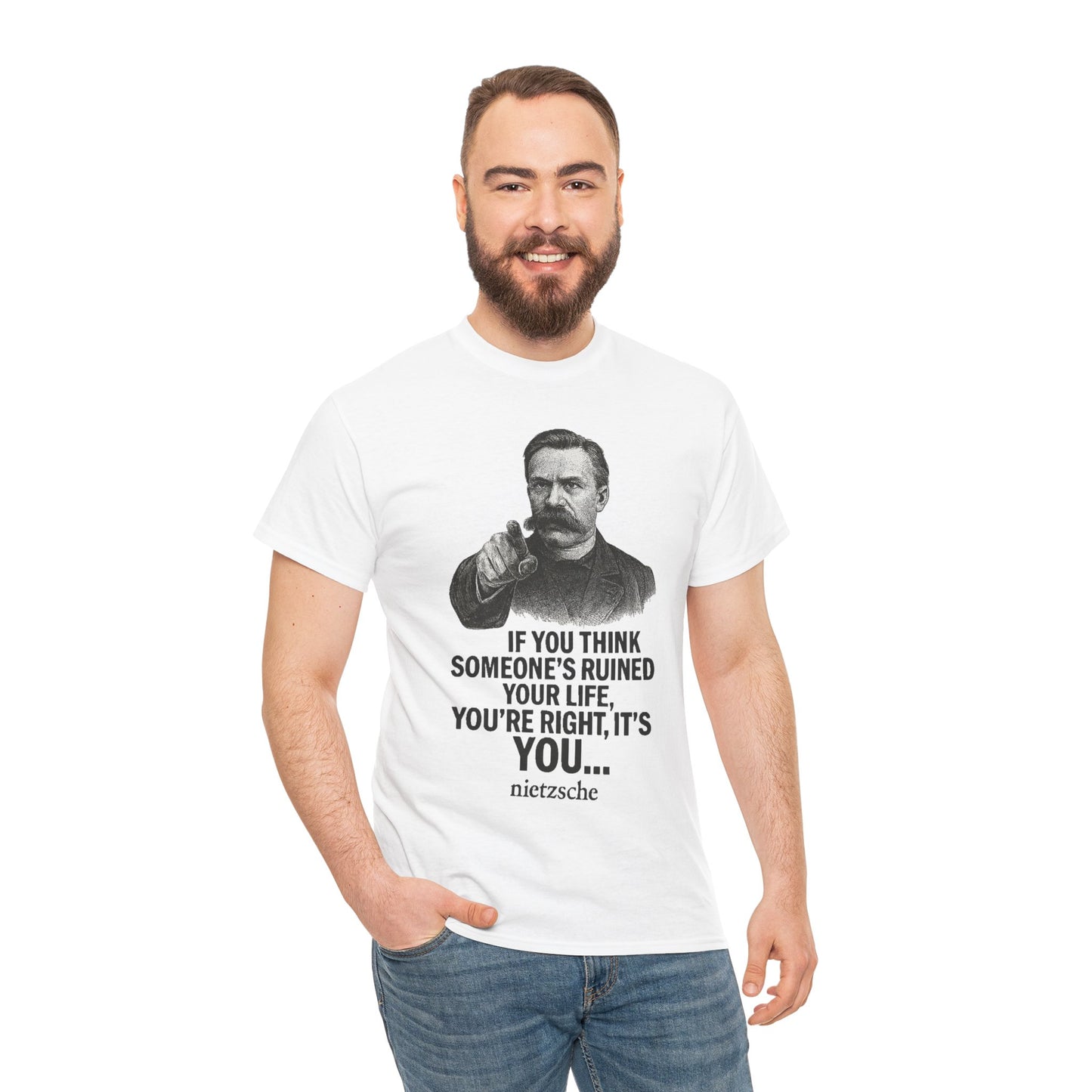 Philosophical Nietzsche Tee, Men Women Unisex Shirt, Existential Quote Graphic Top, Gift for Philosophy Lovers, Classic Cotton Tee,