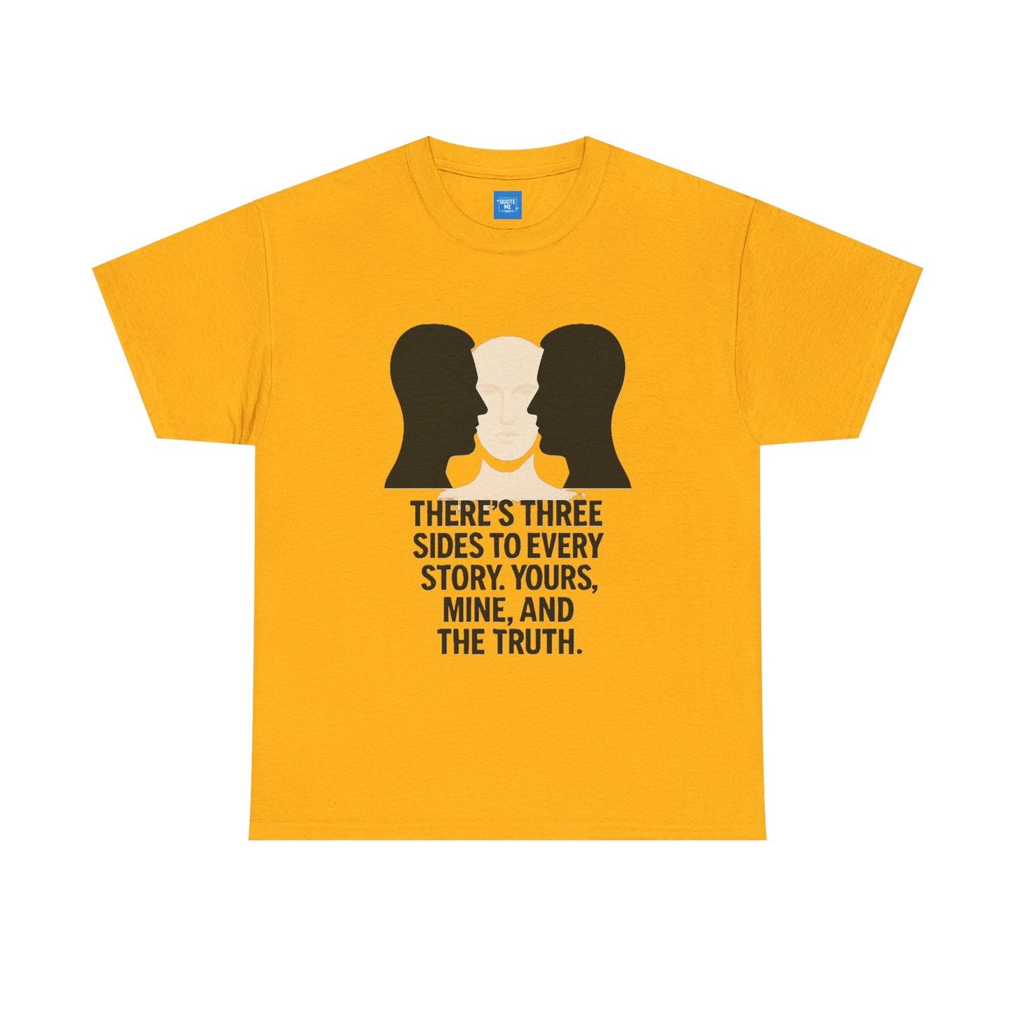 Three Sides Story Unisex Tee, Graphic T-Shirt, Philosophical Shirt, Cotton Shirt, Gift for Storyteller, Short Sleeve Top