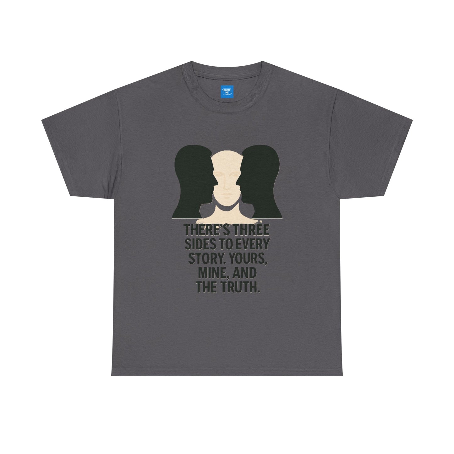 Three Sides Story Unisex Tee, Graphic T-Shirt, Philosophical Shirt, Cotton Shirt, Gift for Storyteller, Short Sleeve Top