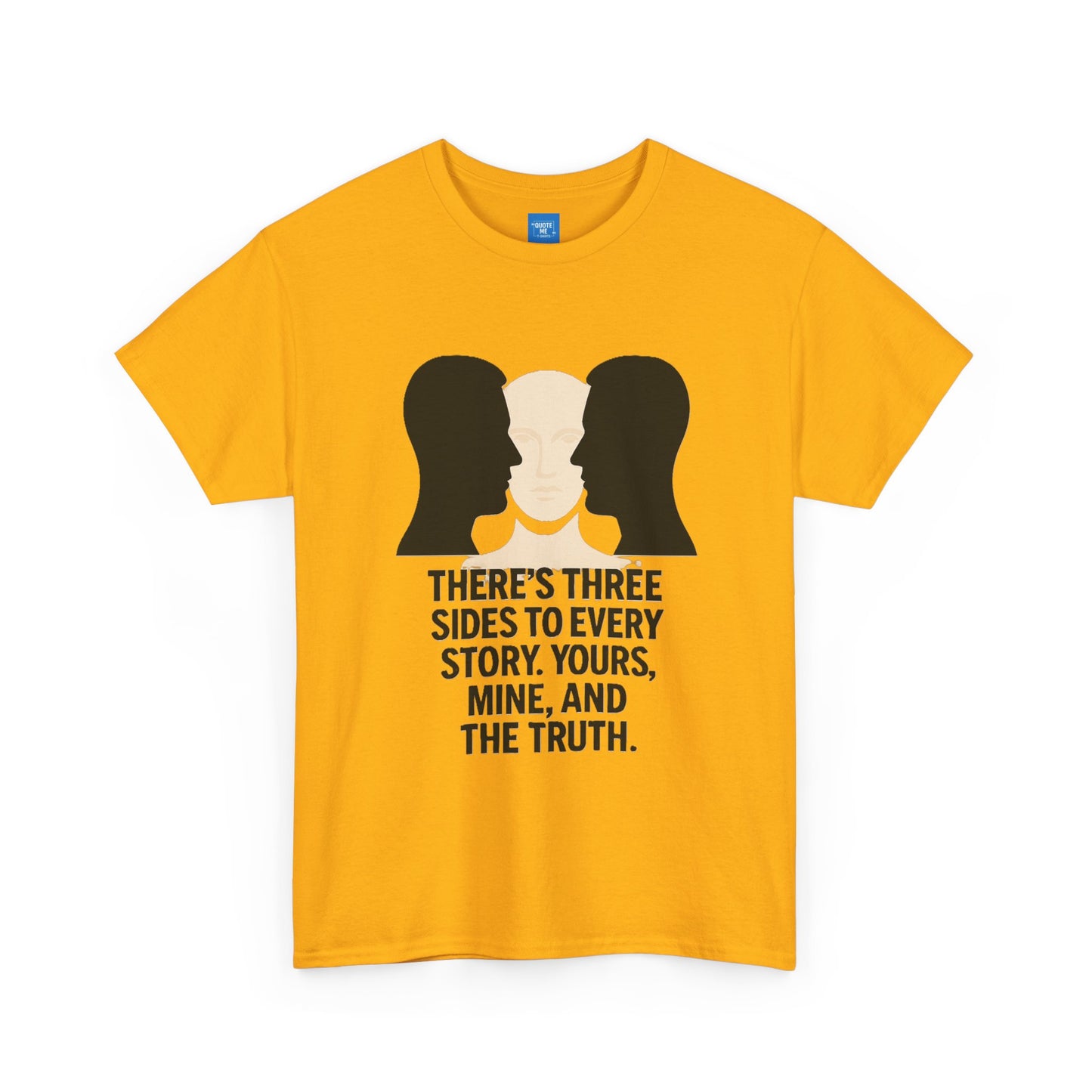 Three Sides Story Unisex Tee, Graphic T-Shirt, Philosophical Shirt, Cotton Shirt, Gift for Storyteller, Short Sleeve Top