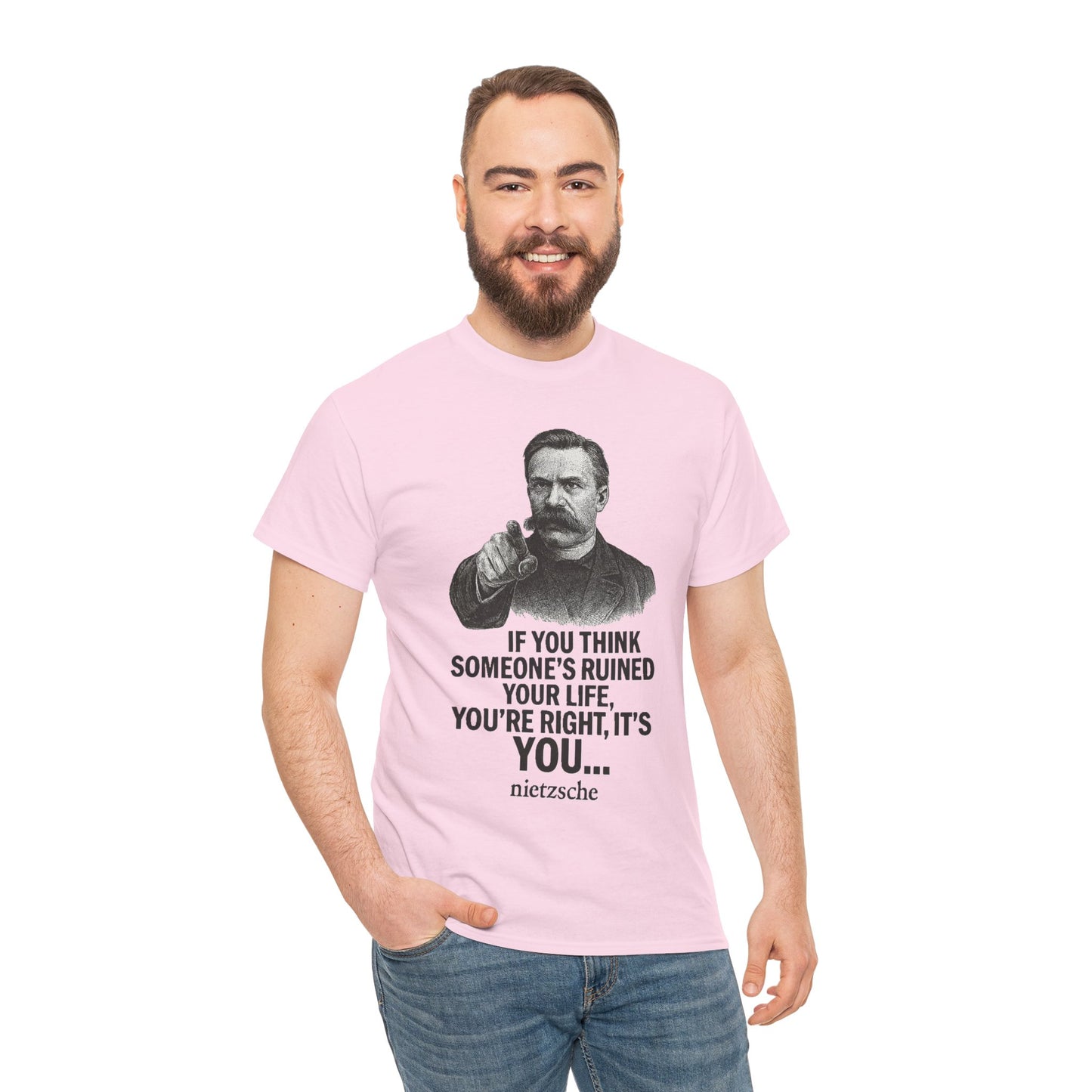 Philosophical Nietzsche Tee, Men Women Unisex Shirt, Existential Quote Graphic Top, Gift for Philosophy Lovers, Classic Cotton Tee,