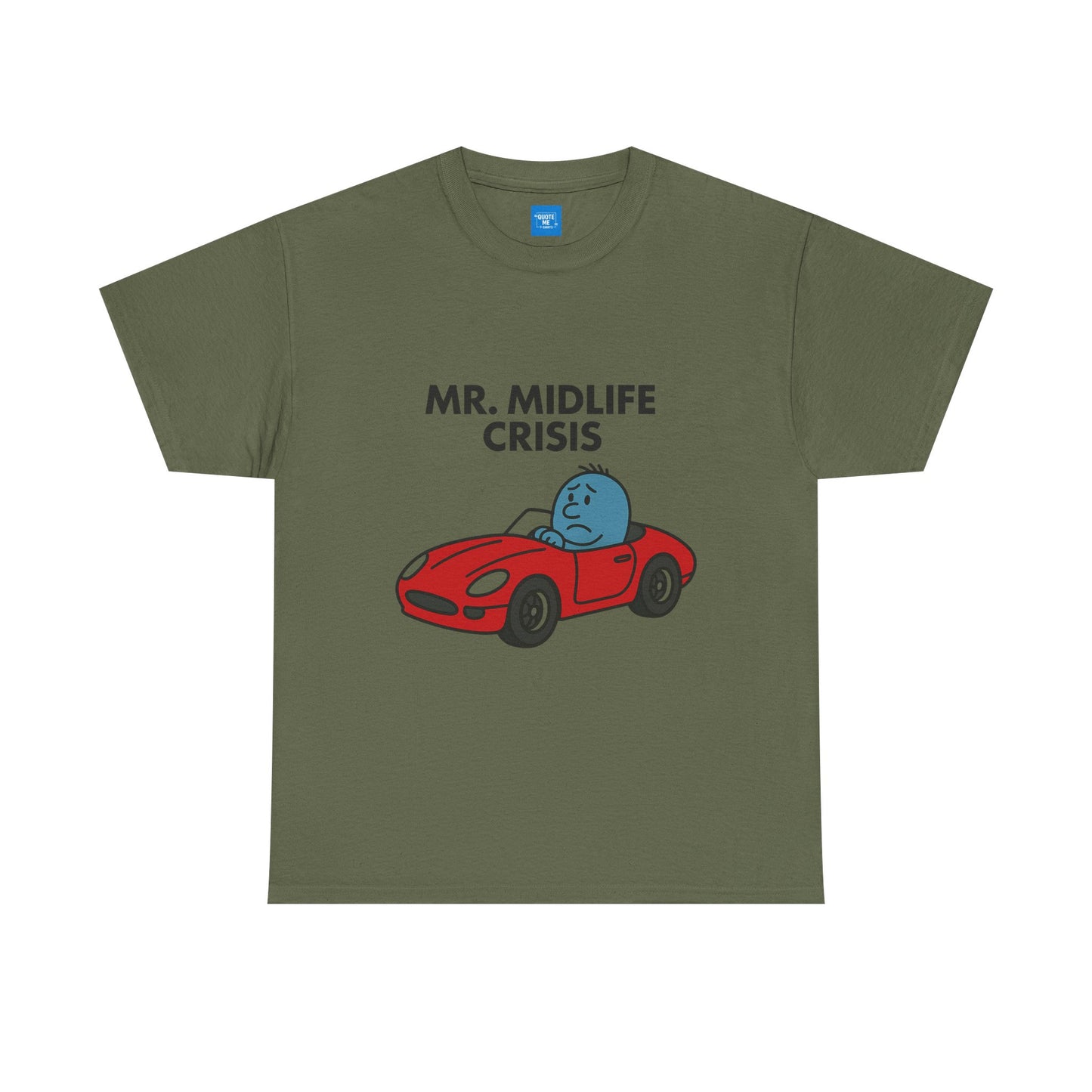 Mr Midlife Crisis T-Shirt, Funny Graphic Tee, Unisex Top for Men and Women, Vintage Style Shirt, Humorous Birthday Gift