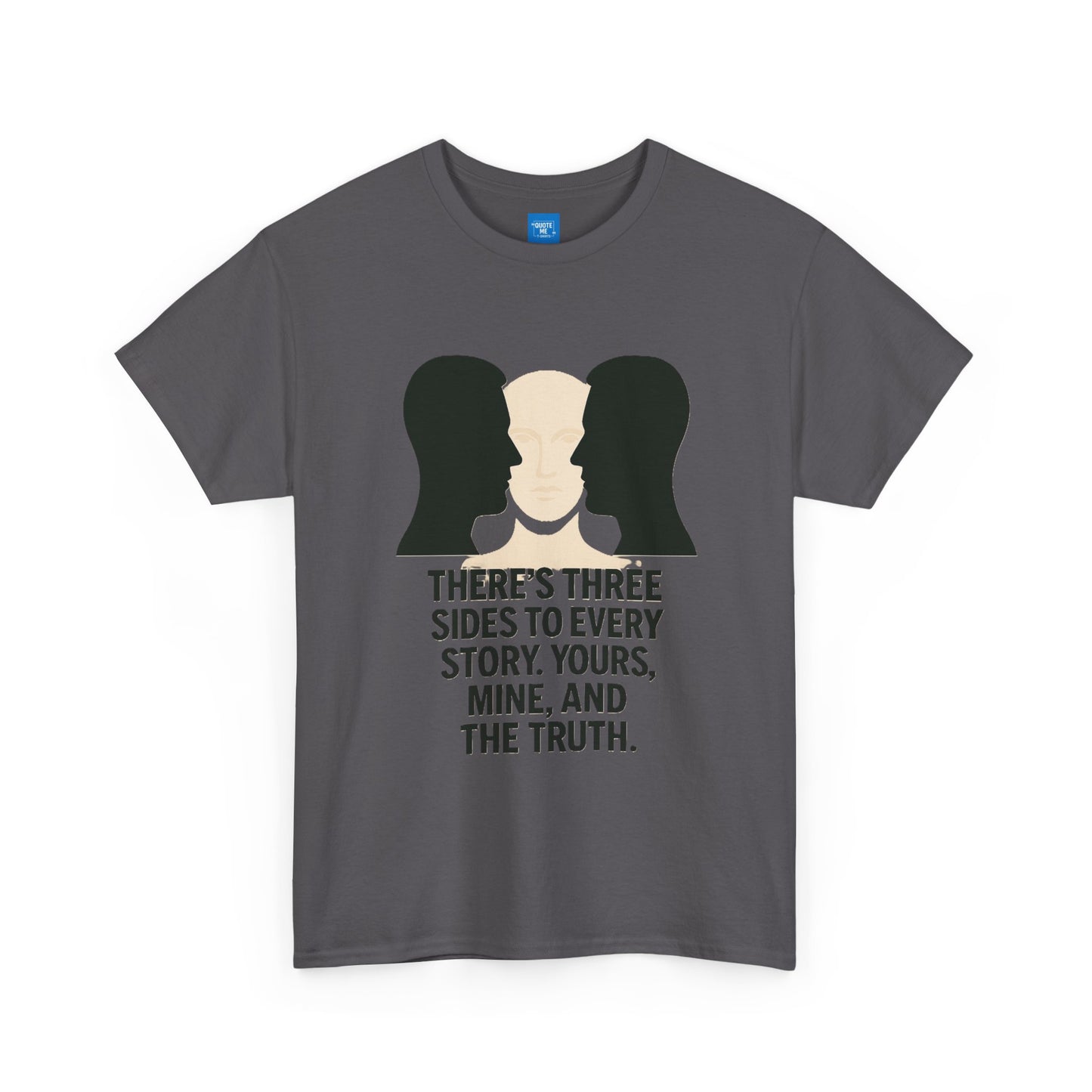 Three Sides Story Unisex Tee, Graphic T-Shirt, Philosophical Shirt, Cotton Shirt, Gift for Storyteller, Short Sleeve Top