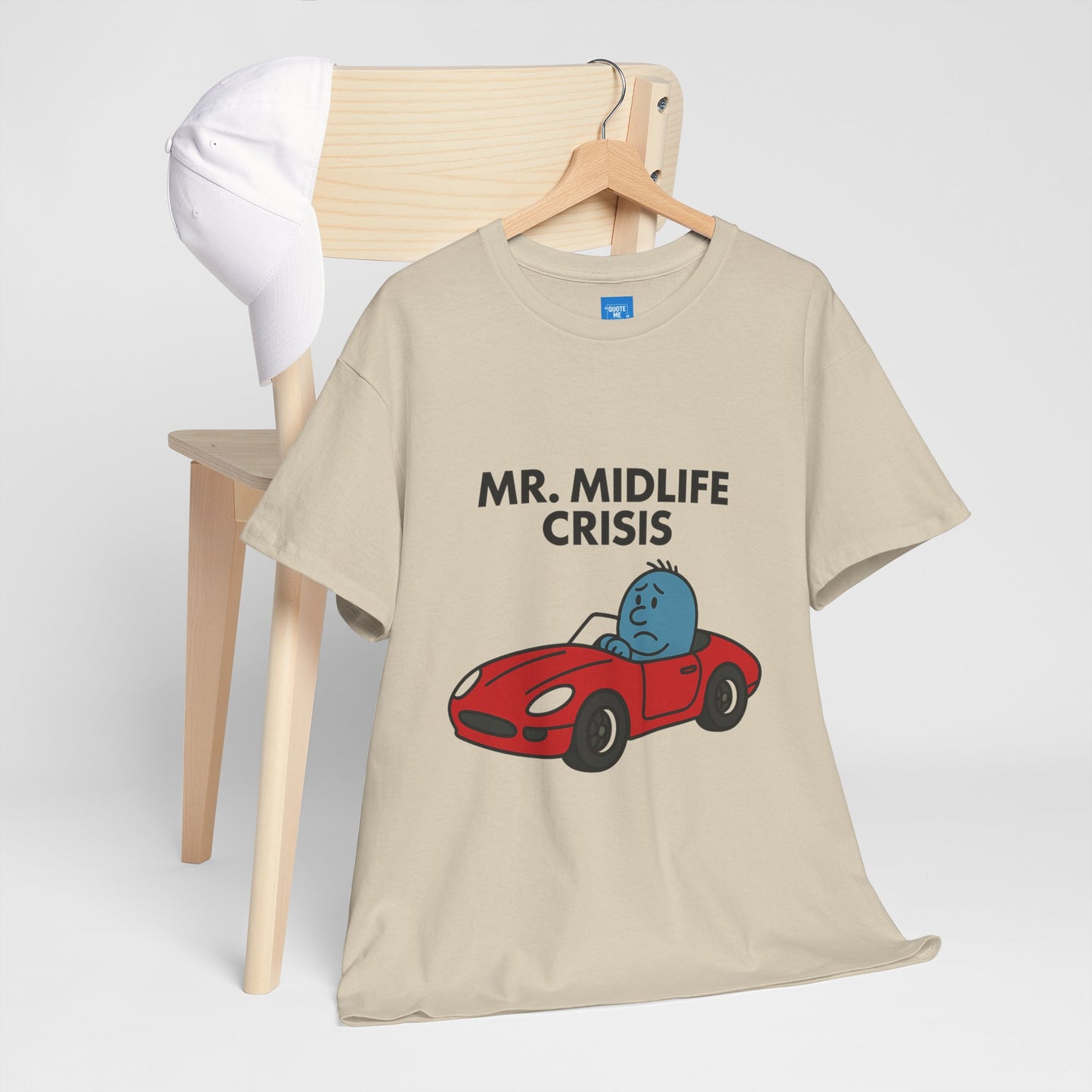 Mr Midlife Crisis T-Shirt, Funny Graphic Tee, Unisex Top for Men and Women, Vintage Style Shirt, Humorous Birthday Gift