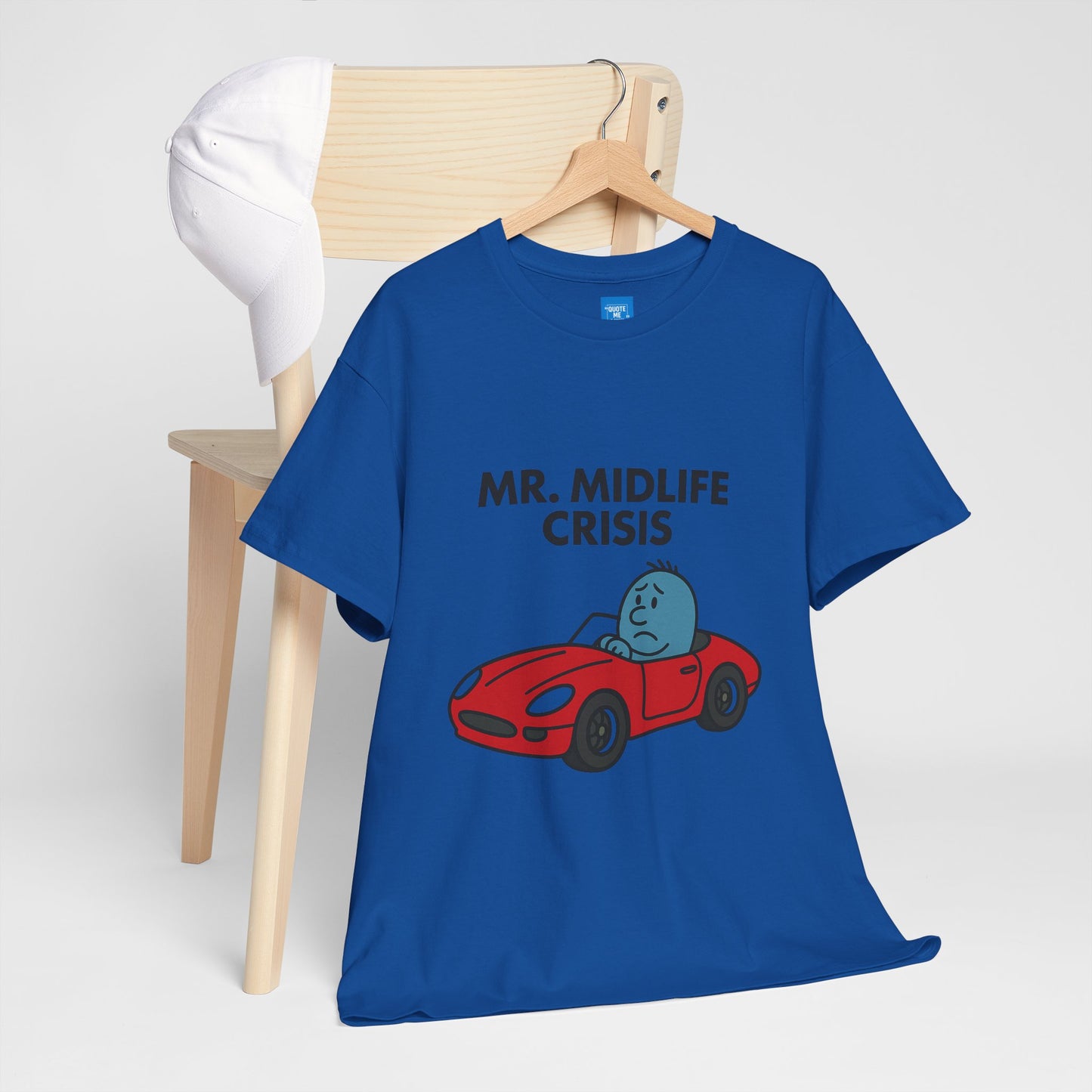 Mr Midlife Crisis T-Shirt, Funny Graphic Tee, Unisex Top for Men and Women, Vintage Style Shirt, Humorous Birthday Gift