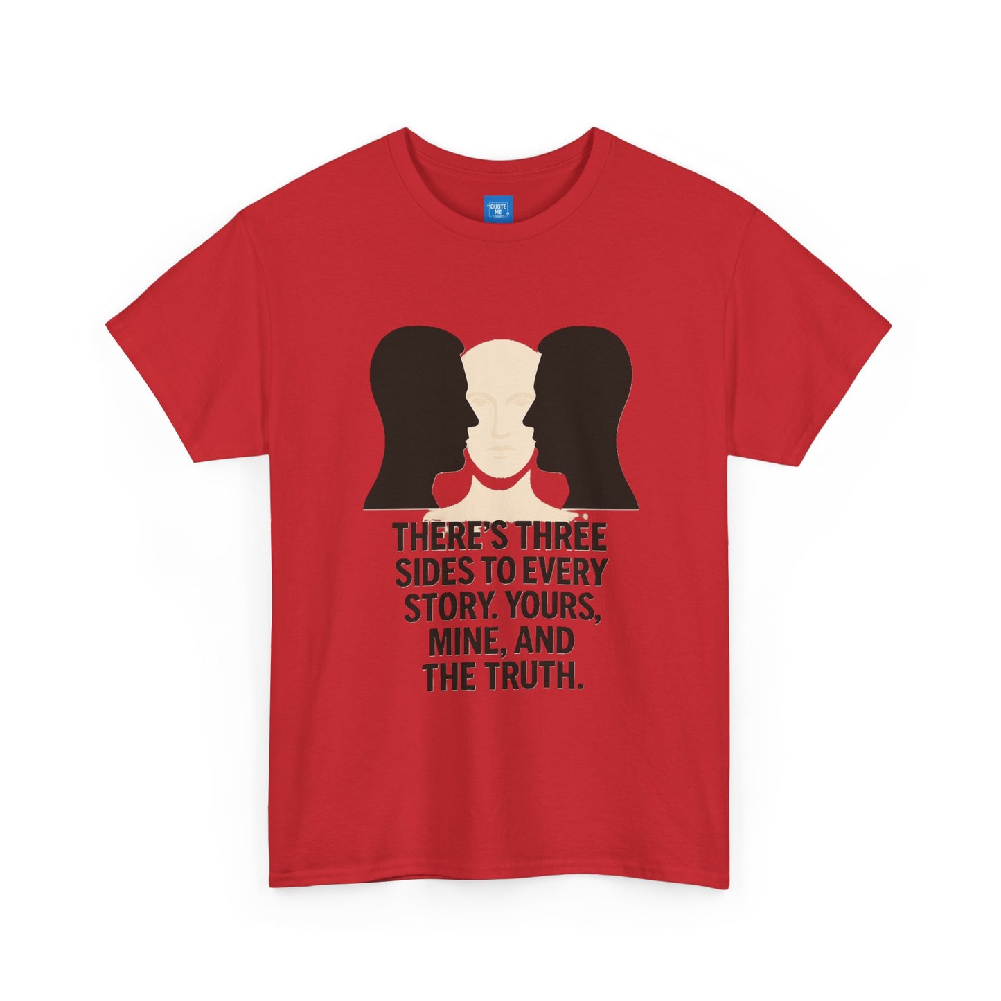 Three Sides Story Unisex Tee, Graphic T-Shirt, Philosophical Shirt, Cotton Shirt, Gift for Storyteller, Short Sleeve Top