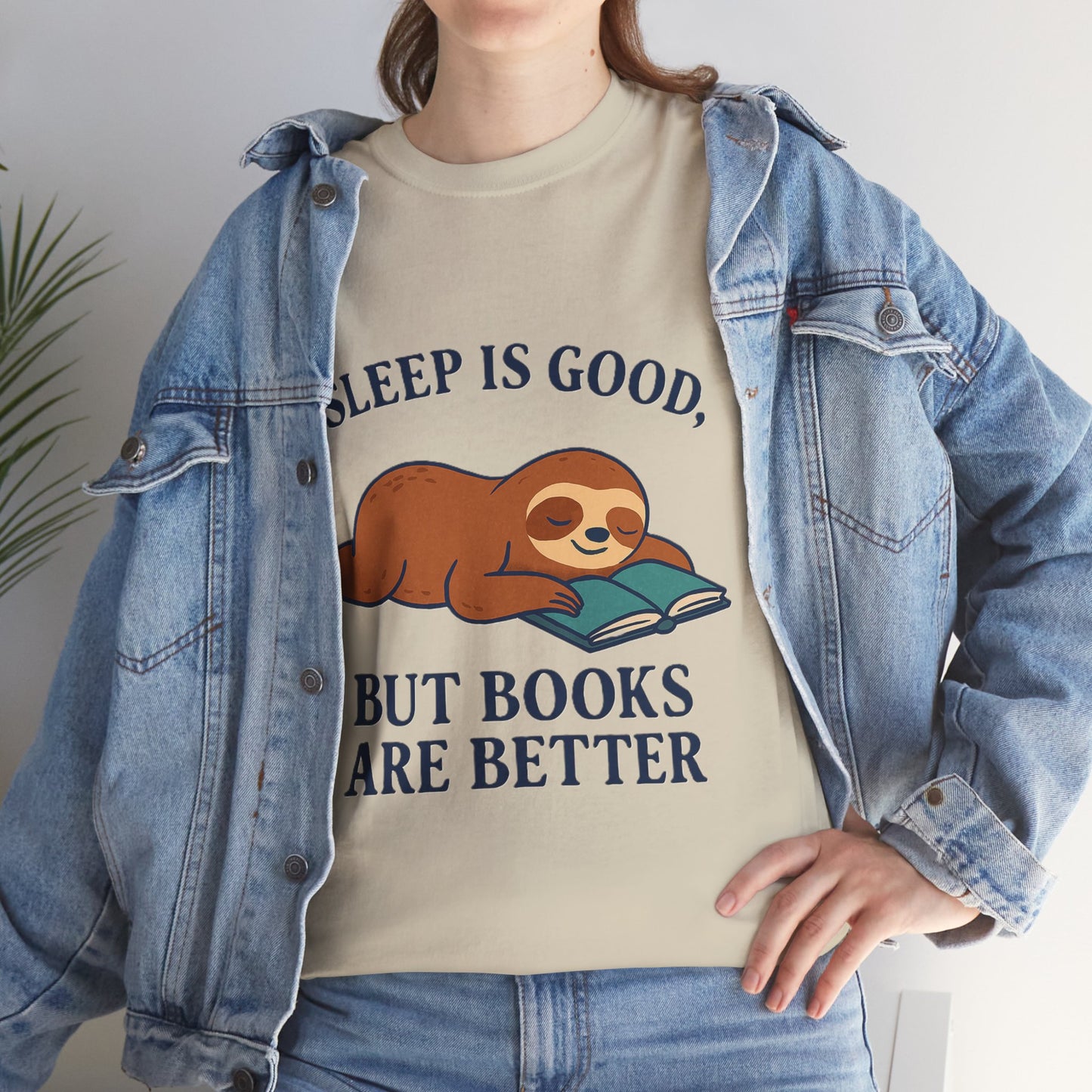 Sloth Book Lover Tee, Sleep is Good Shirt, Funny Bookworm Gift, Lazy Day T-Shirt, Relaxing Reading Top