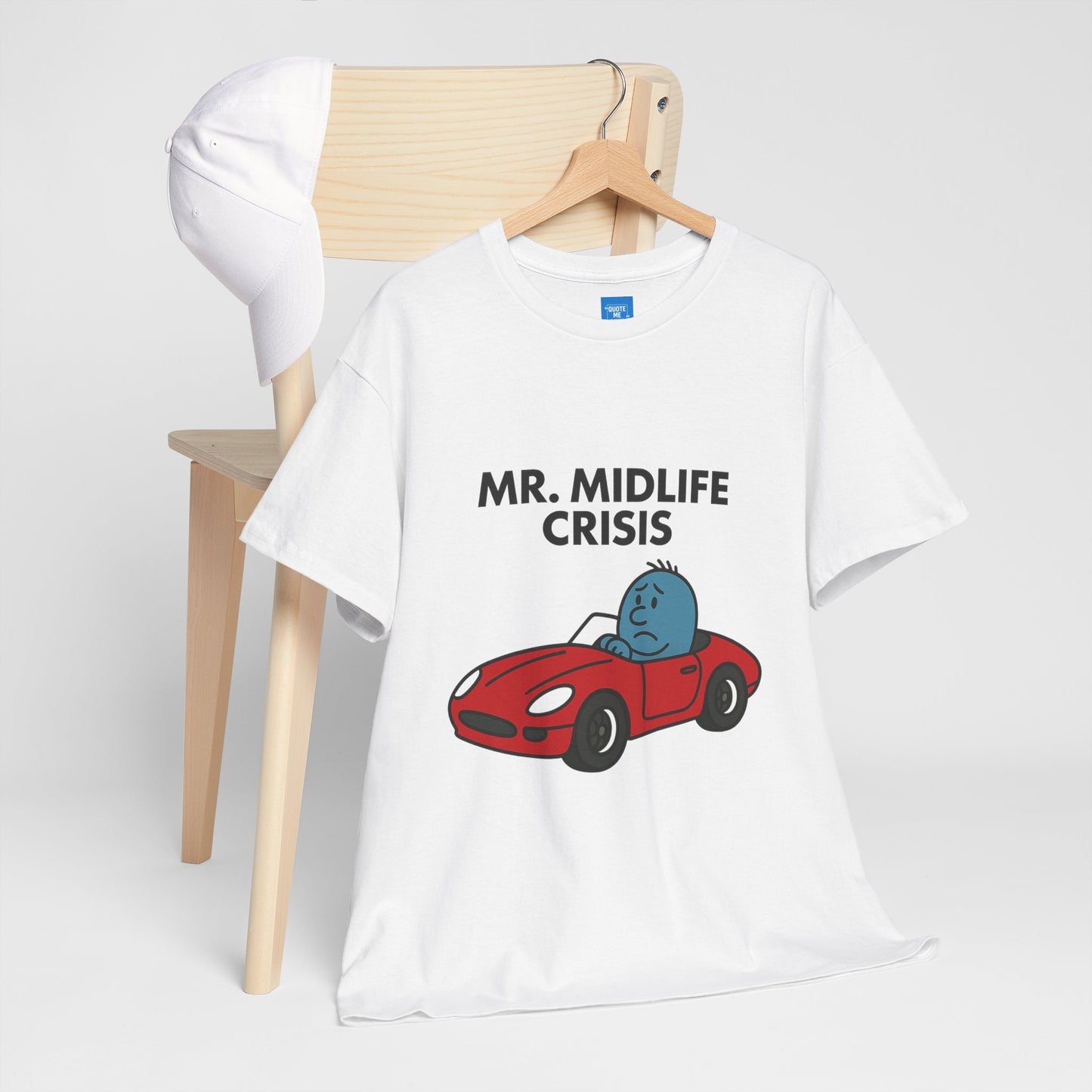 Mr Midlife Crisis T-Shirt, Funny Graphic Tee, Unisex Top for Men and Women, Vintage Style Shirt, Humorous Birthday Gift