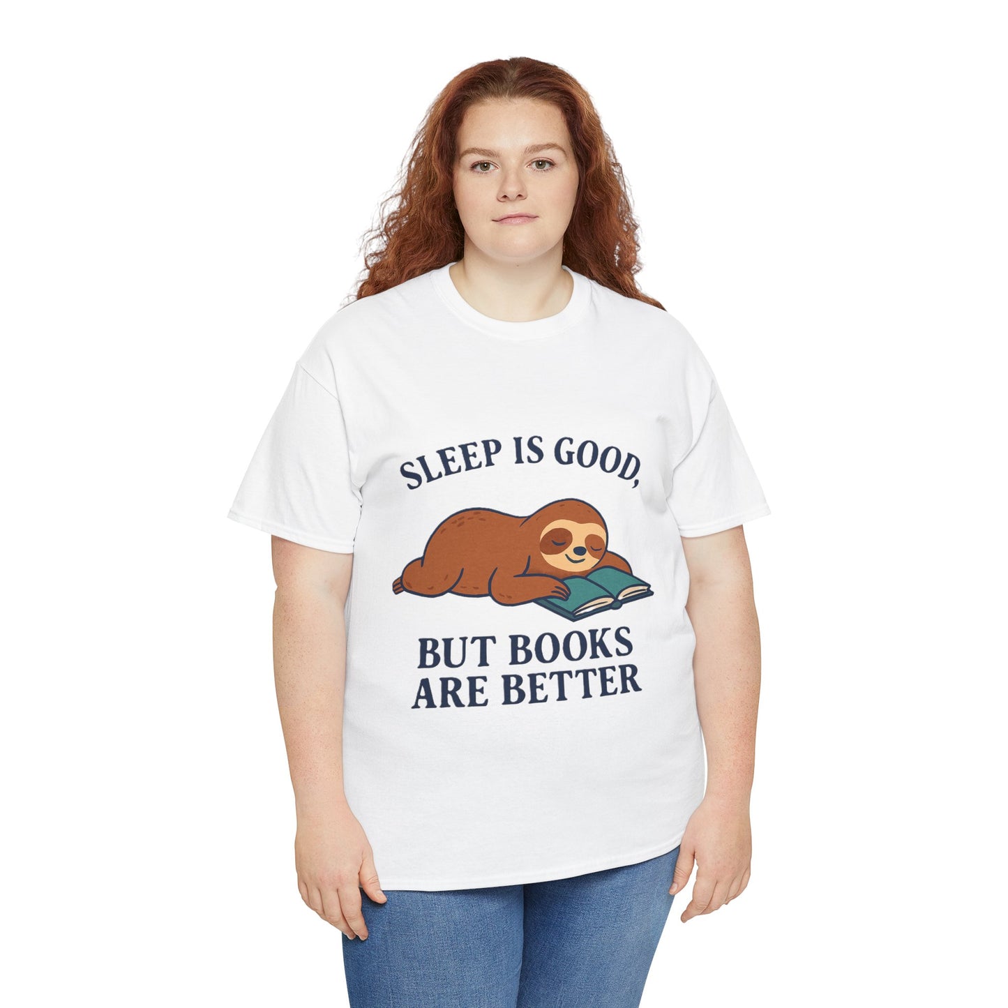 Sloth Book Lover Tee, Sleep is Good Shirt, Funny Bookworm Gift, Lazy Day T-Shirt, Relaxing Reading Top