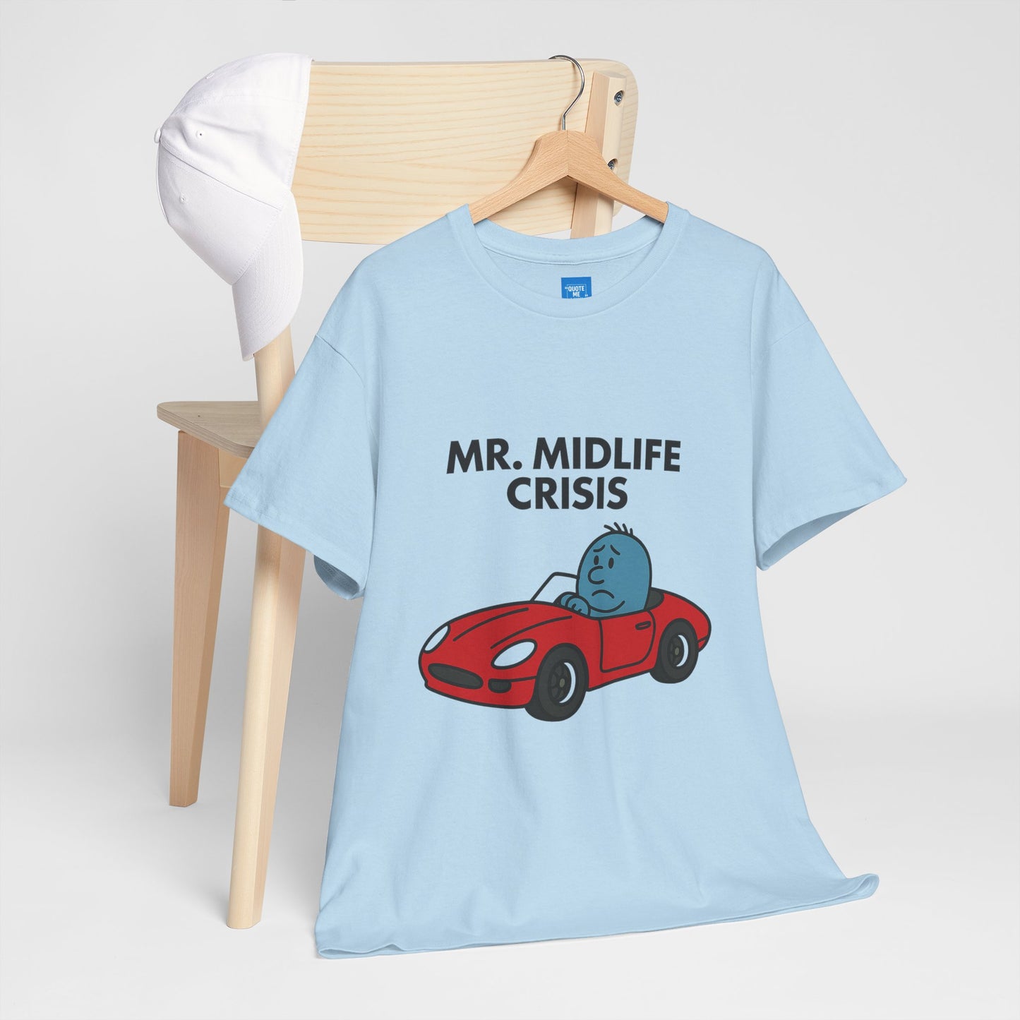 Mr Midlife Crisis T-Shirt, Funny Graphic Tee, Unisex Top for Men and Women, Vintage Style Shirt, Humorous Birthday Gift