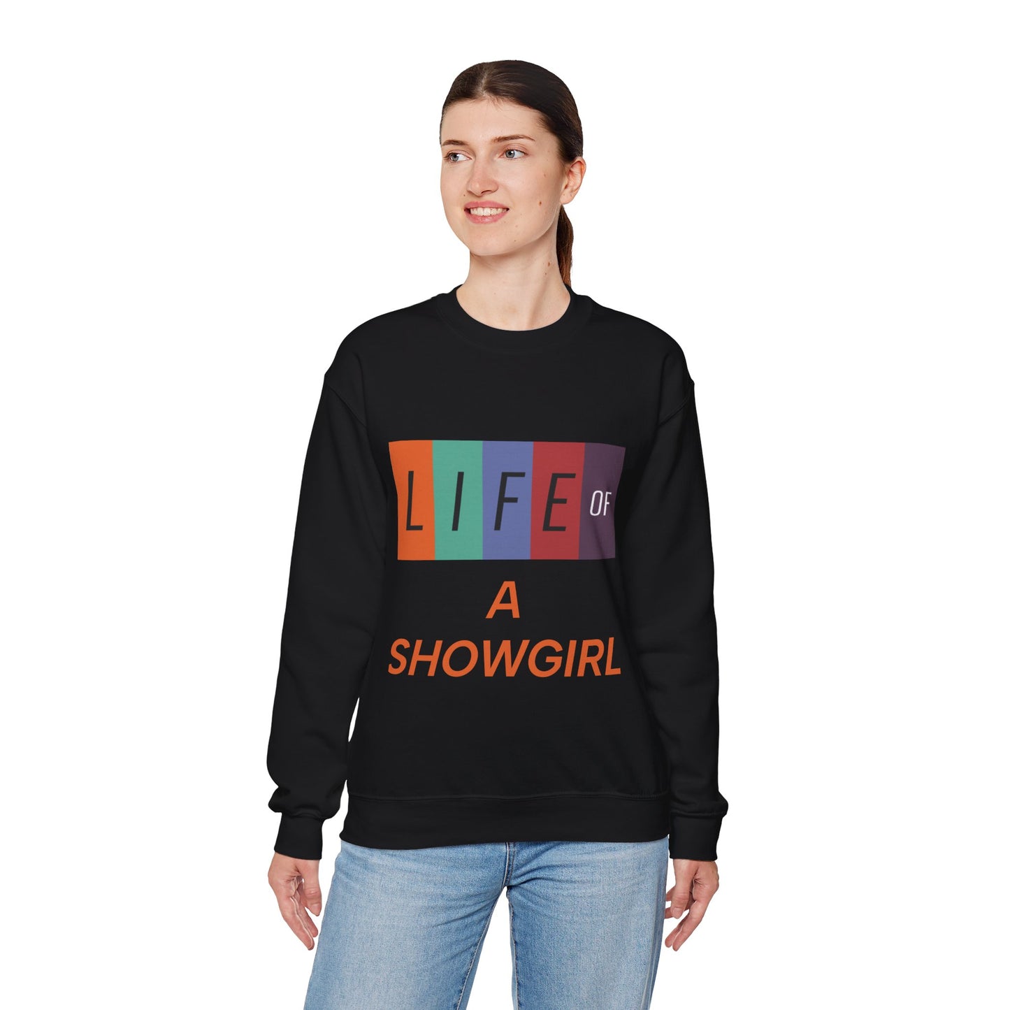 Showgirl Life Crewneck Sweatshirt, Dance Lover Gift, Glitter Glam Sweatshirt, Broadway Show Sweatshirt, Theater Apparel, Performance Wear