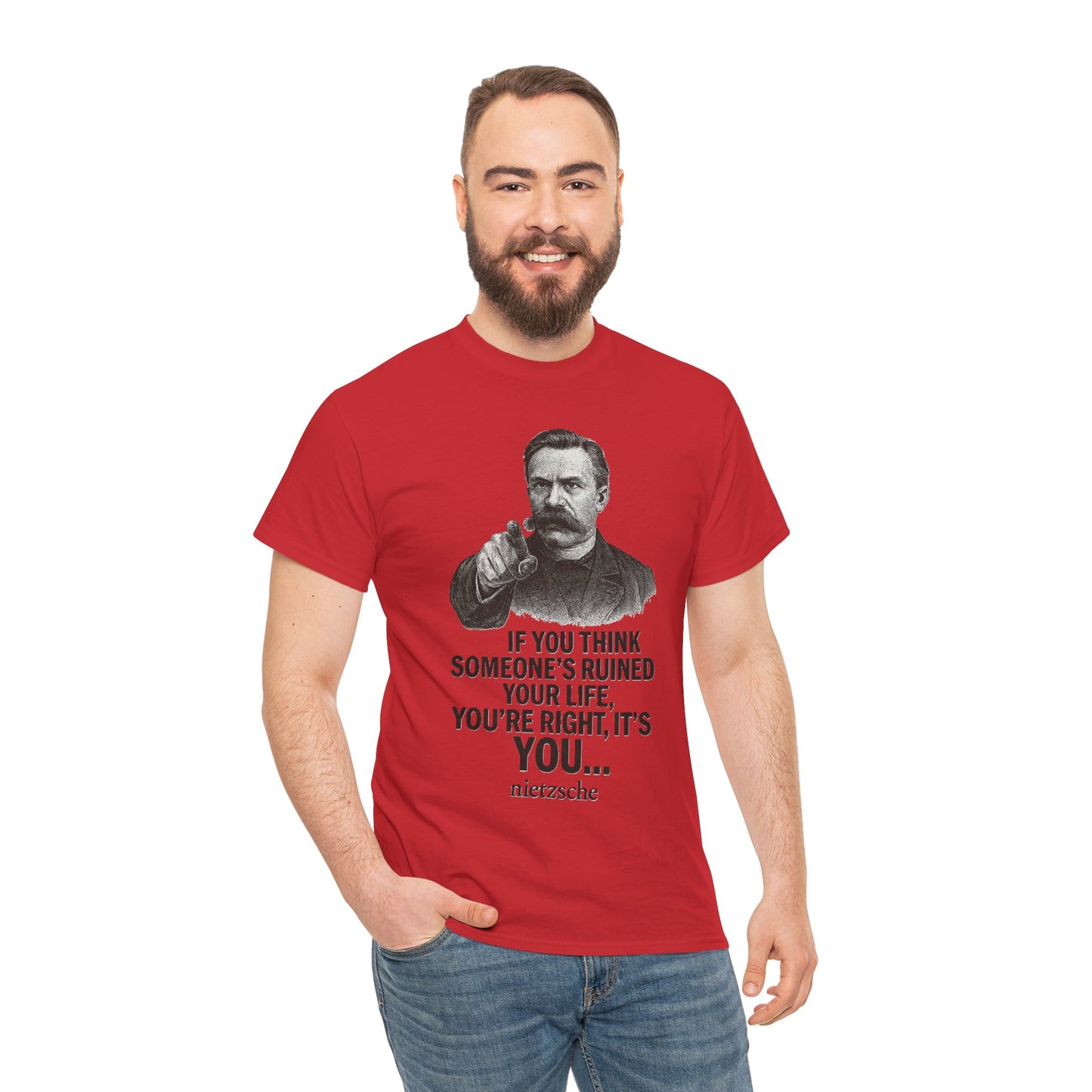 Philosophical Nietzsche Tee, Men Women Unisex Shirt, Existential Quote Graphic Top, Gift for Philosophy Lovers, Classic Cotton Tee,
