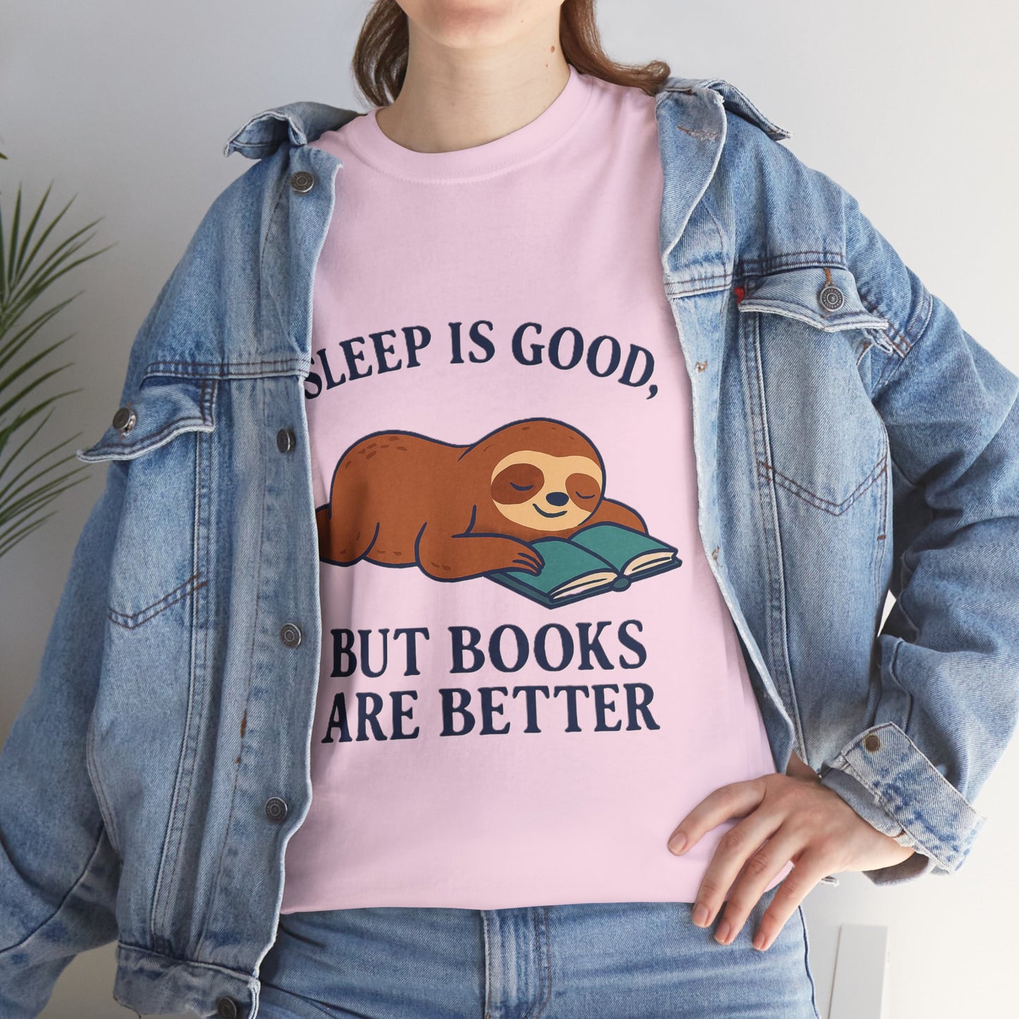 Sloth Book Lover Tee, Sleep is Good Shirt, Funny Bookworm Gift, Lazy Day T-Shirt, Relaxing Reading Top