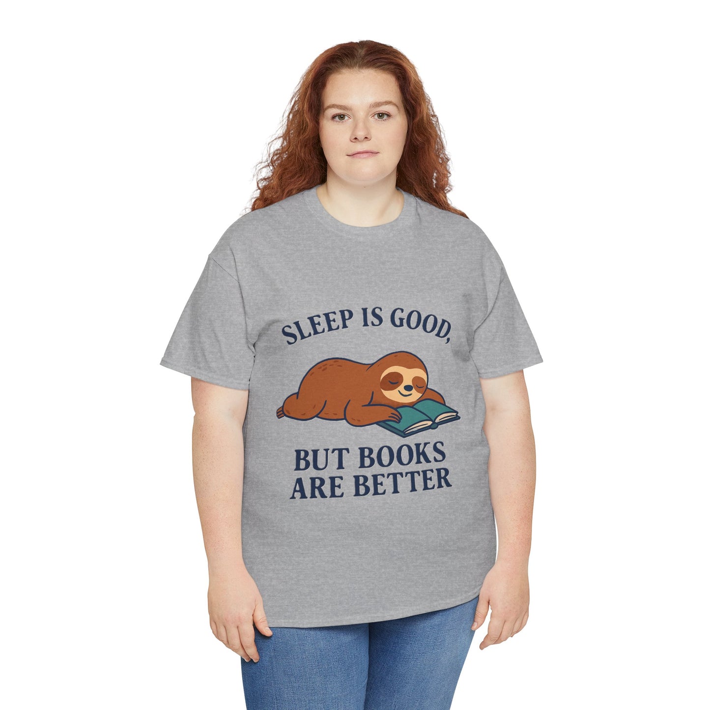 Sloth Book Lover Tee, Sleep is Good Shirt, Funny Bookworm Gift, Lazy Day T-Shirt, Relaxing Reading Top